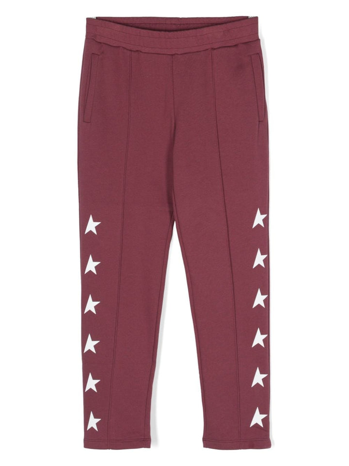star-print jersey trousers-0
