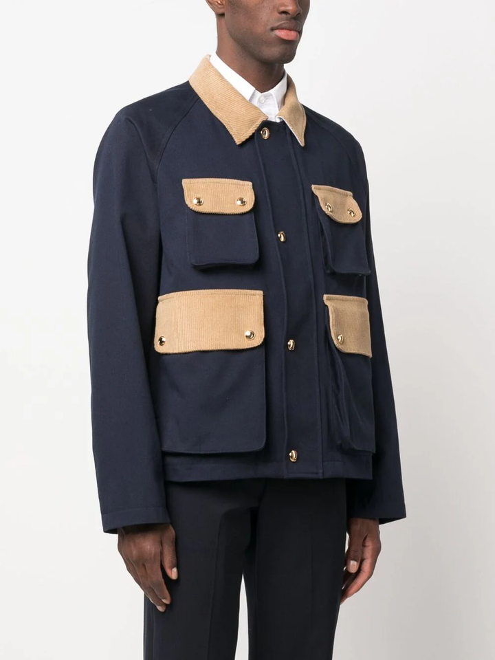 THOM BROWNE corduroy panelled shirt jacket-2