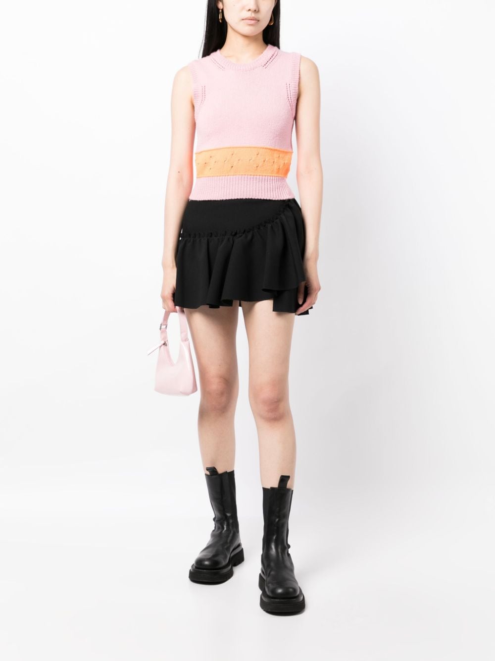 MSGM ruffle-detailing high-waist skirt-3
