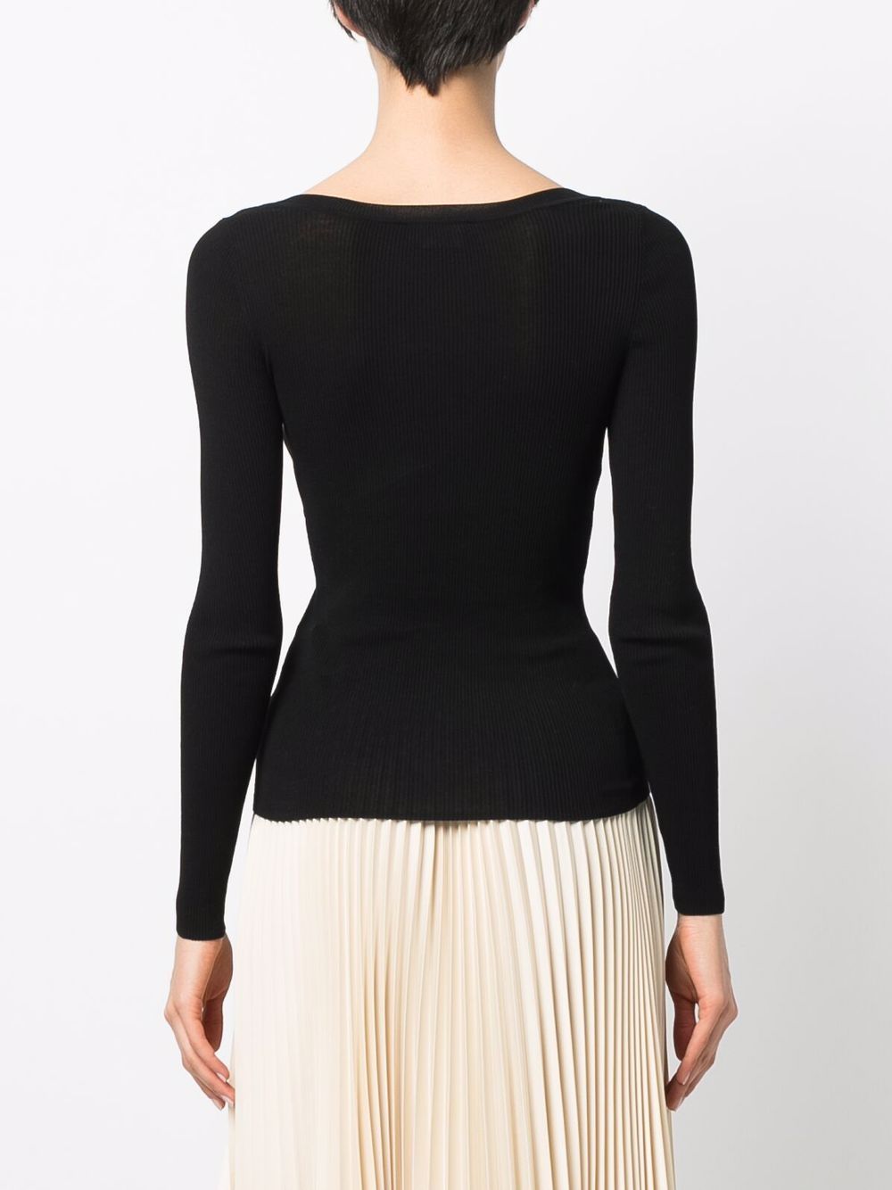 V-neck ribbed-knit top-20