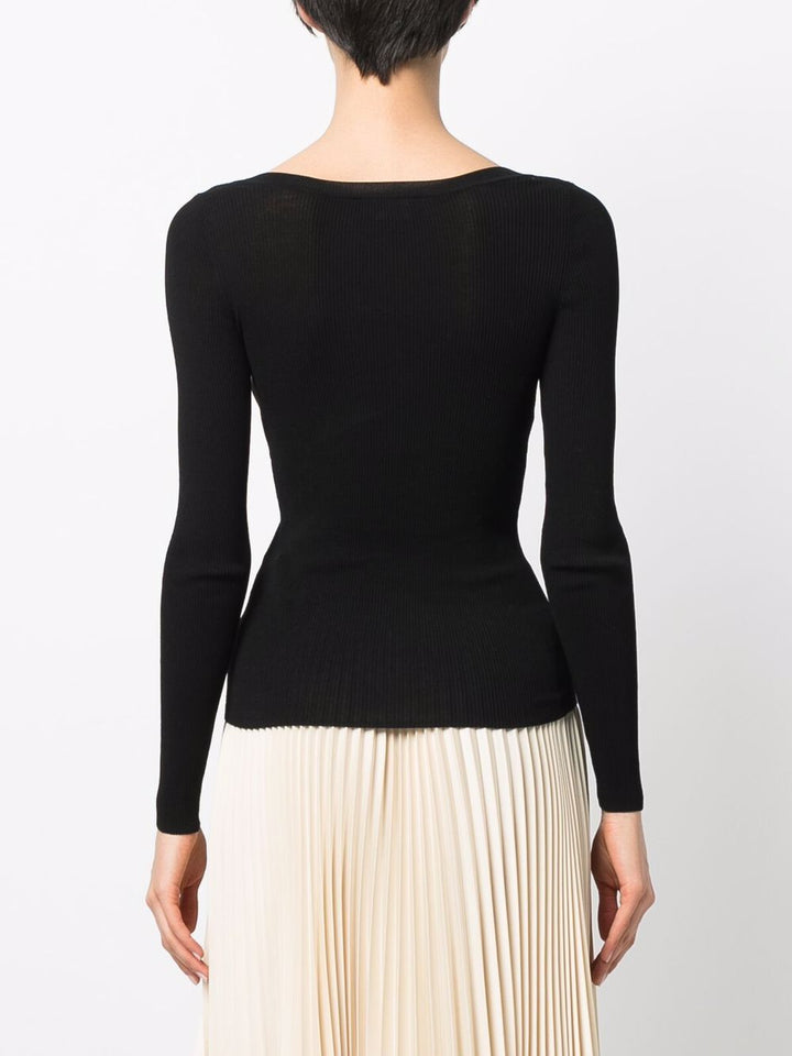 V-neck ribbed-knit top-20