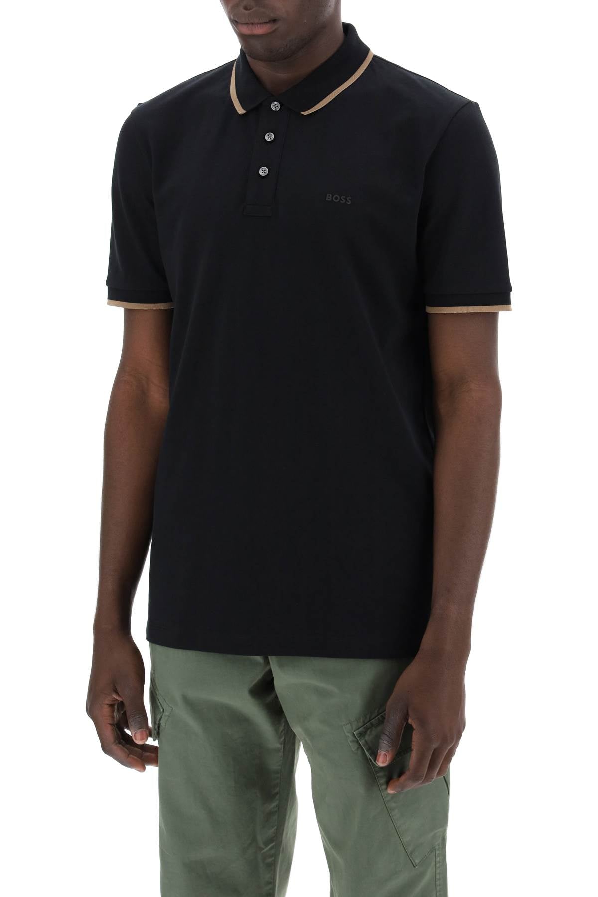 Boss polo shirt with contrasting edges-3