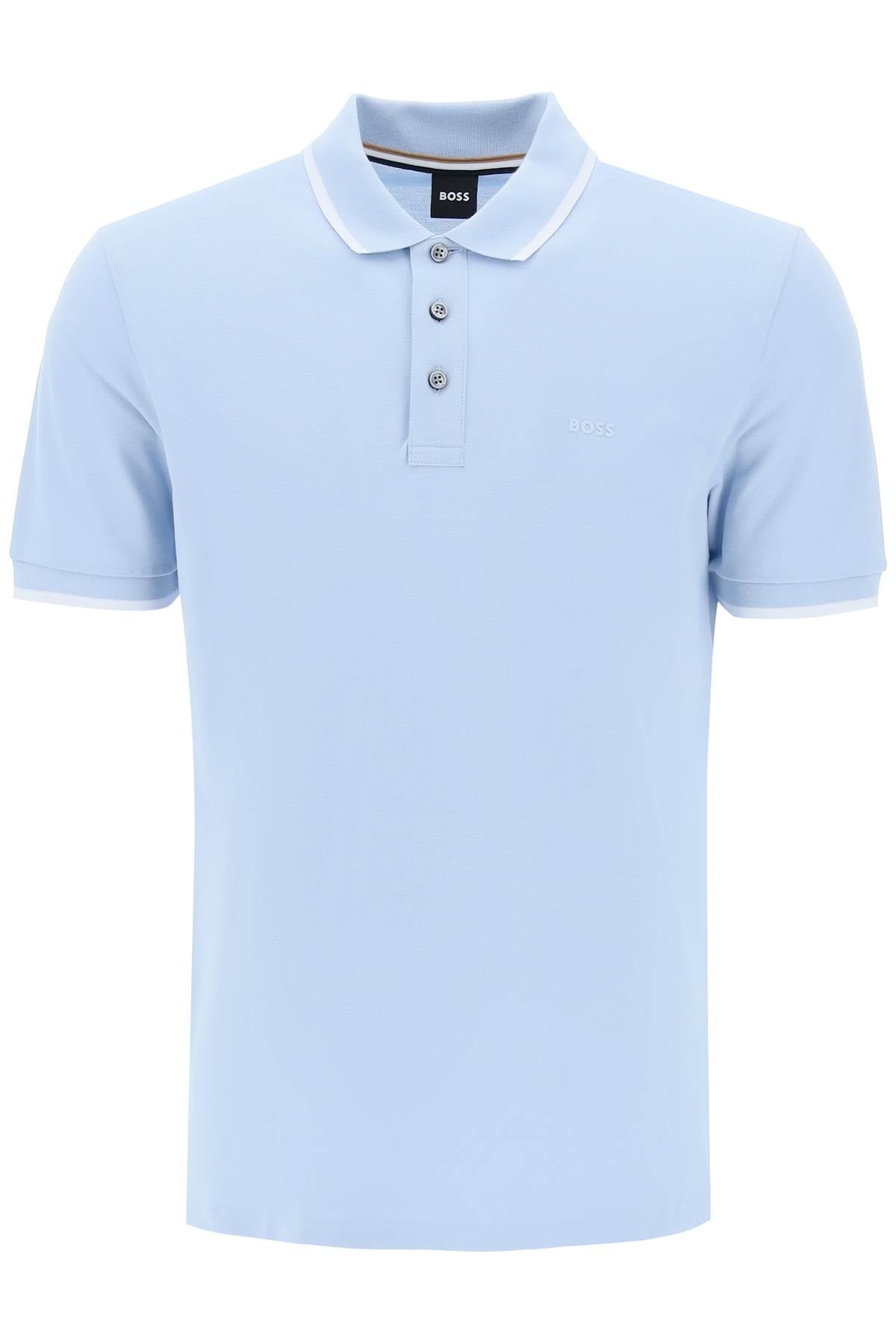 Boss polo shirt with contrasting edges-0