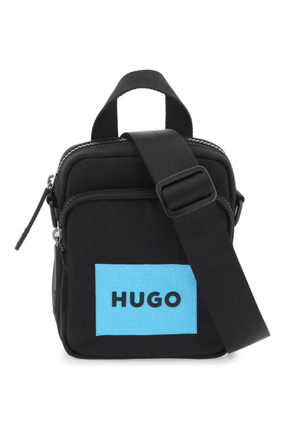 Hugo nylon shoulder bag with adjustable strap-0