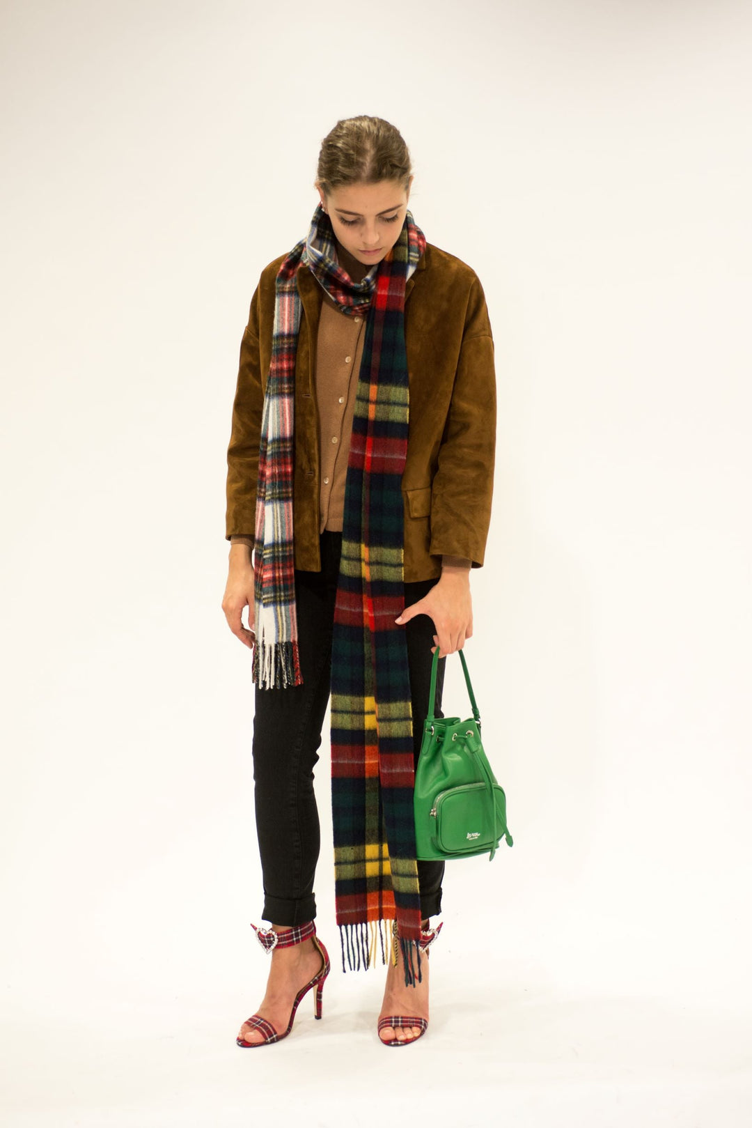 LA ROSE leather satchel bag black-8