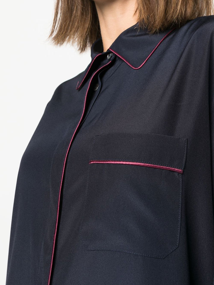PAROSH seam-detail button-up shirt-4