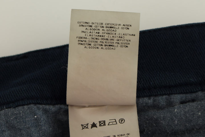 GF Ferre Blue Stretch Straight Fit Pants Chinos