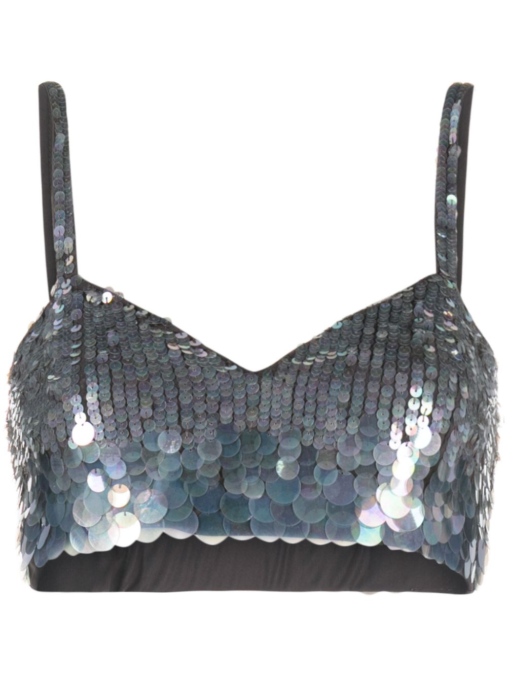 iridescent sequin cropped top-1