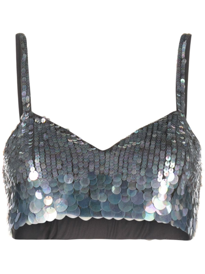 iridescent sequin cropped top-1