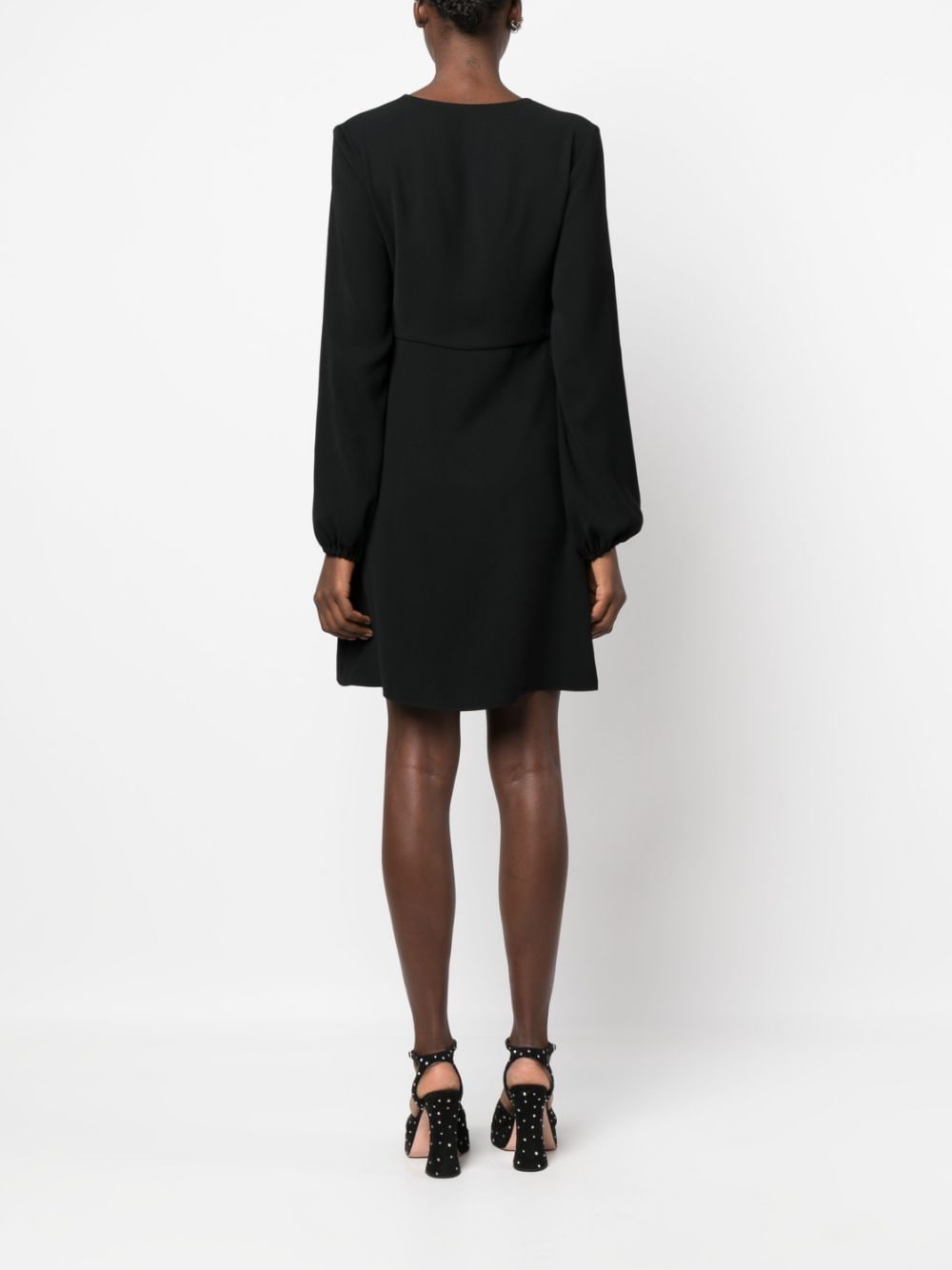 PAROSH Abito V-neck keyhole dress-7