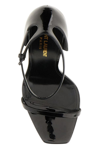 Saint Laurent Black Calf Leather Opyum Sandals