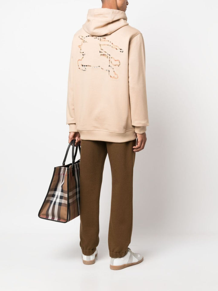 BURBERRY logo-embroidered cotton hoodie-1