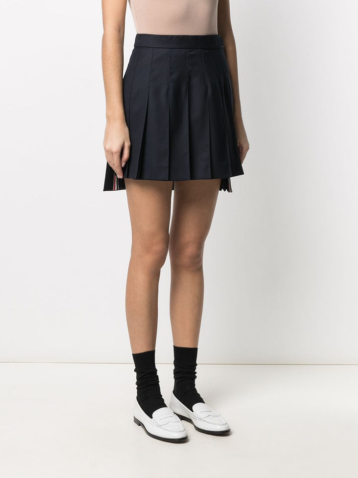 dropped back mini pleated skirt-5