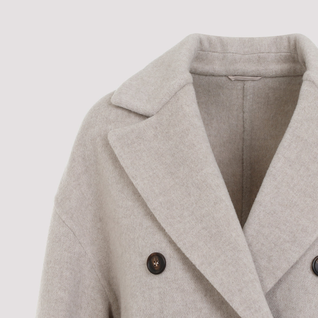 Beige DB Couture Wool Coat-4