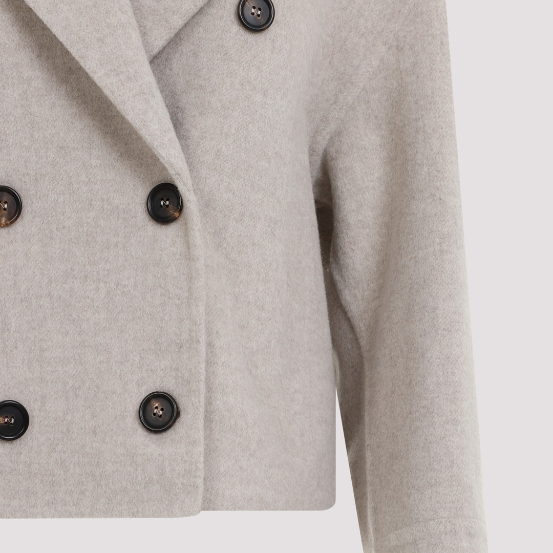 Beige DB Couture Wool Coat-5