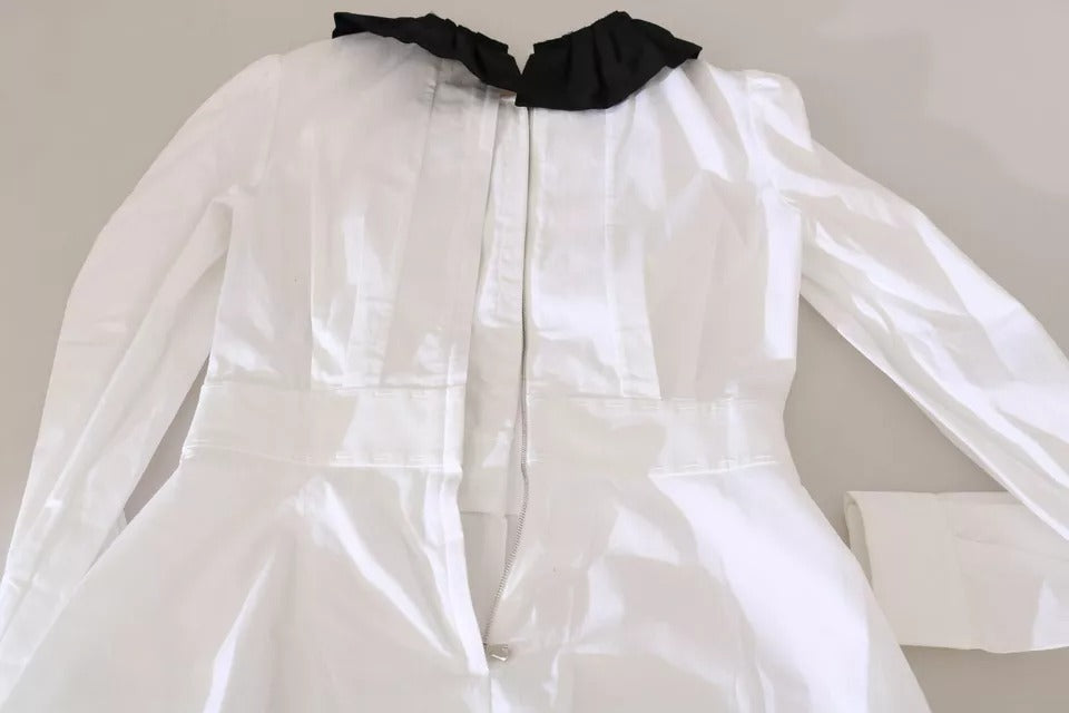 Dolce & Gabbana Black White Decorative Buttons Tops Shirt Blouse