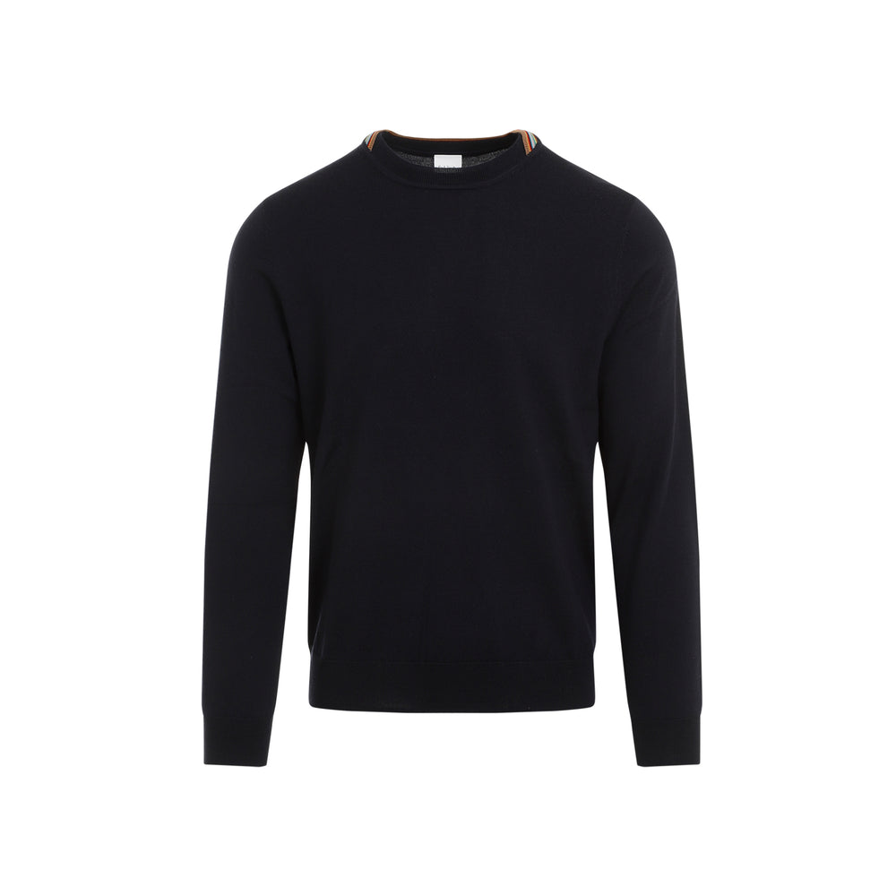 Very Dark Navy Wool Sweater-1