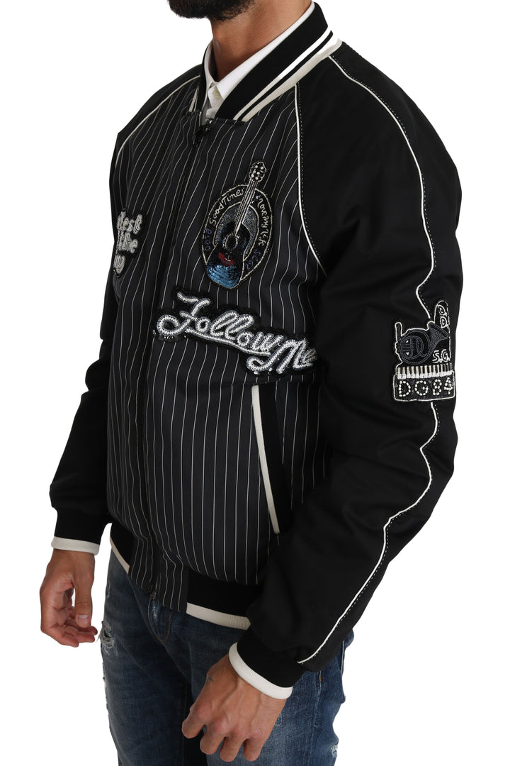 Dolce & Gabbana Black DD58 SG62 Sequined Beaded Jacket