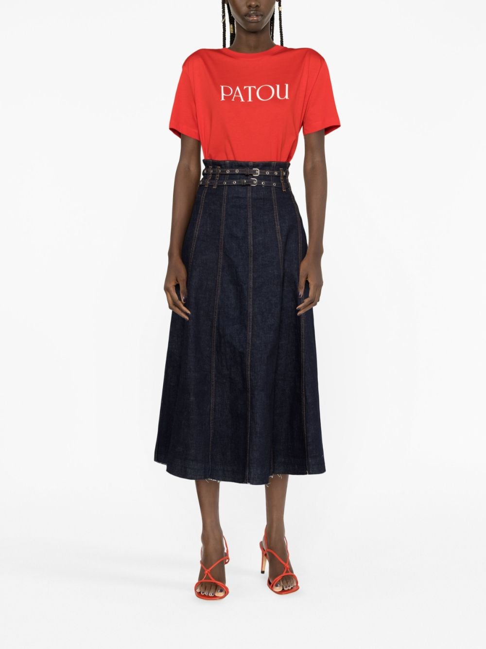 PATOU logo-print organic cotton T-shirt-11