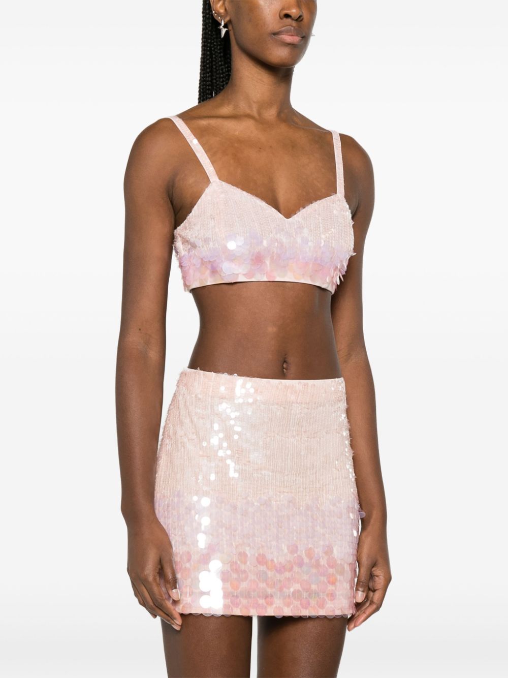 iridescent sequin cropped top-11