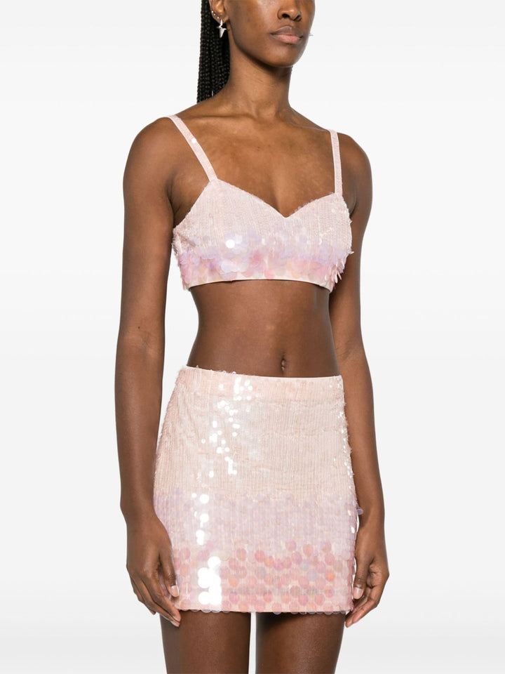 iridescent sequin cropped top-11
