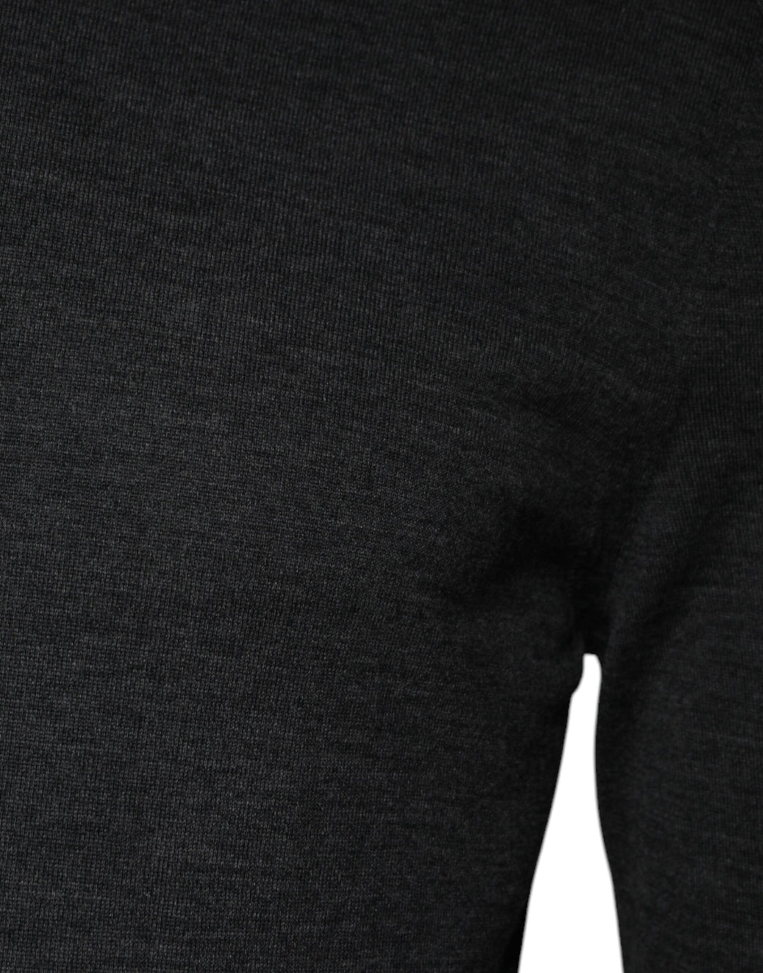 Gray Wool Knit Turtleneck Pullover Sweater