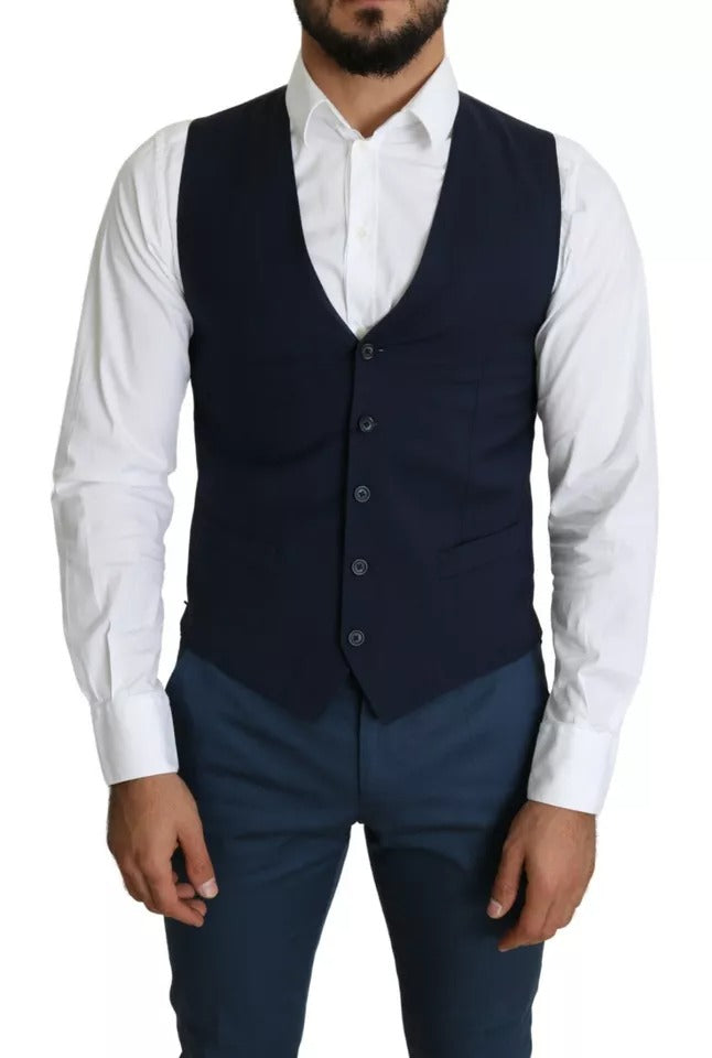 Navy Blue Men Formal Dress Waistcoat Vest – SEYMAYKA