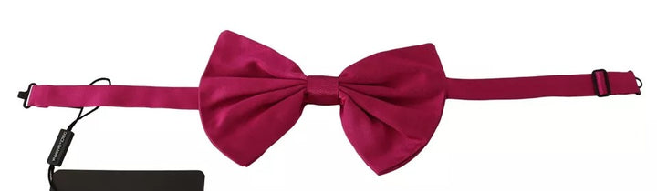 Pink 100% Silk Adjustable Neck Bow Tie Men