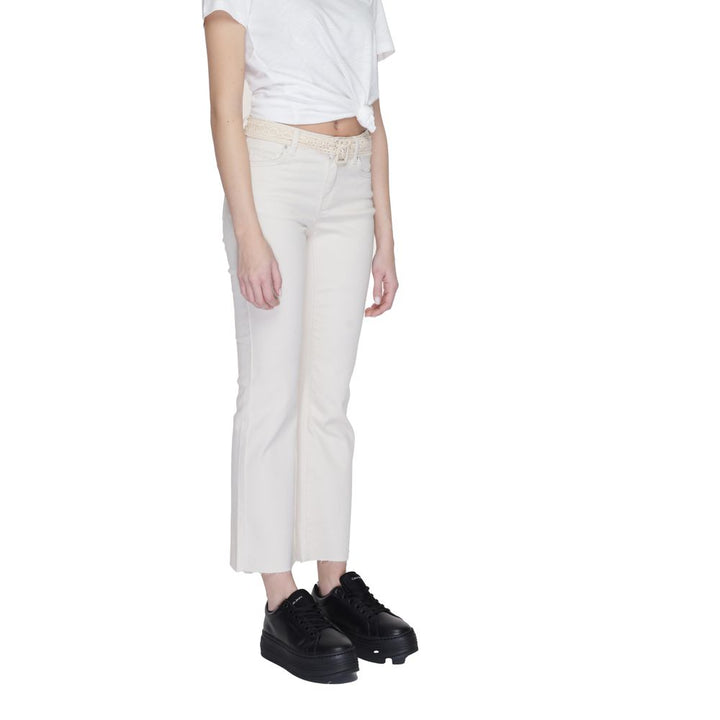Beige Cotton Bootcut Jean