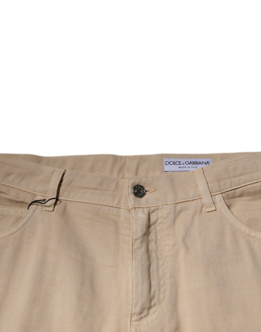 Beige Cotton Mid Waist Skinny Denim Jeans