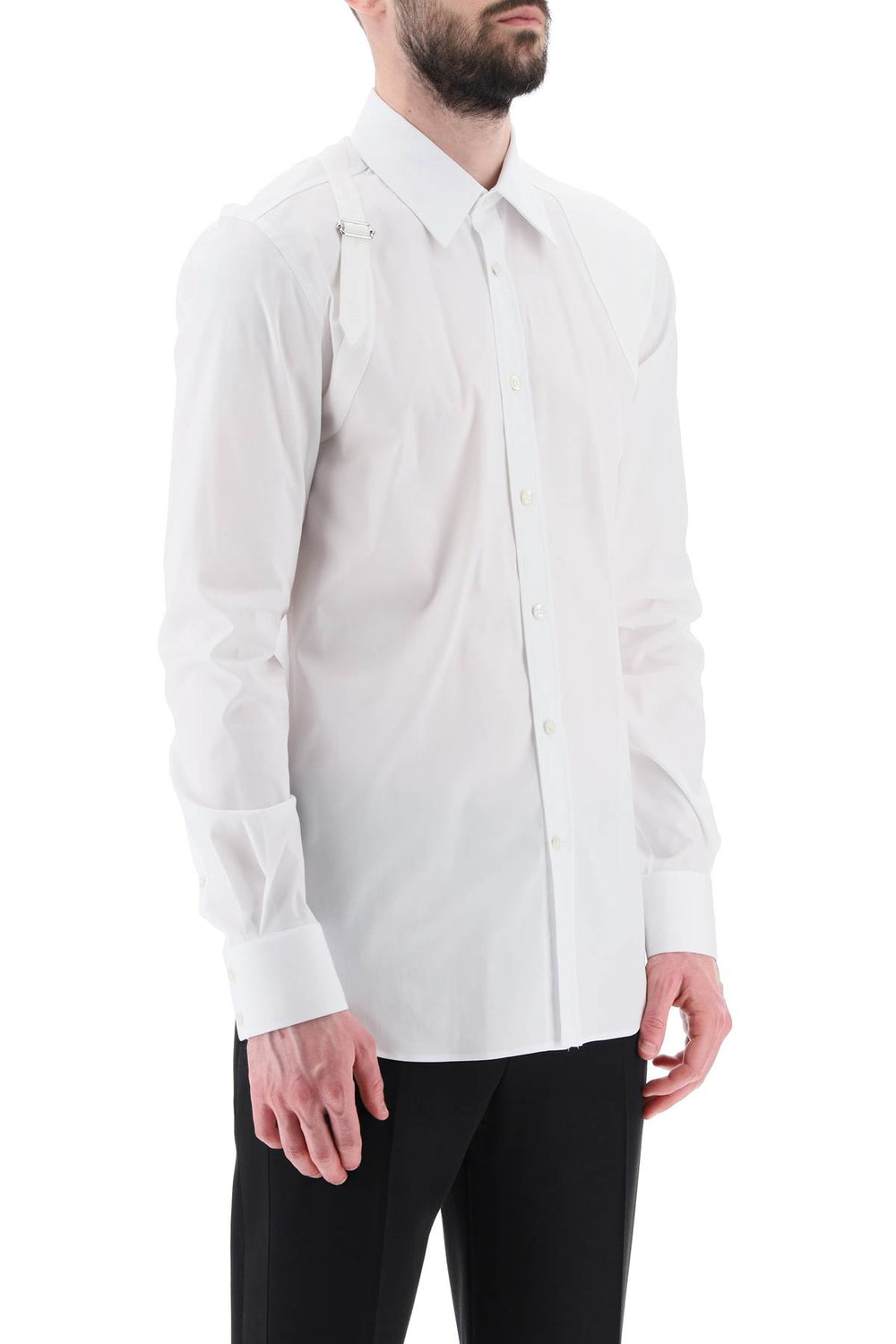 stretch cotton harness shirt-1