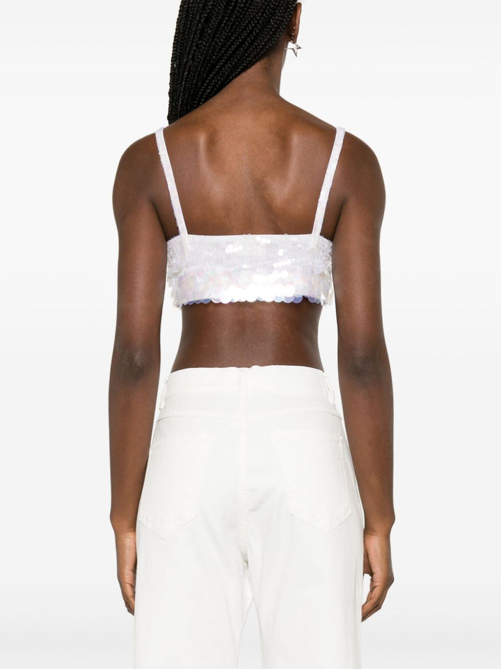 iridescent sequin cropped top-12