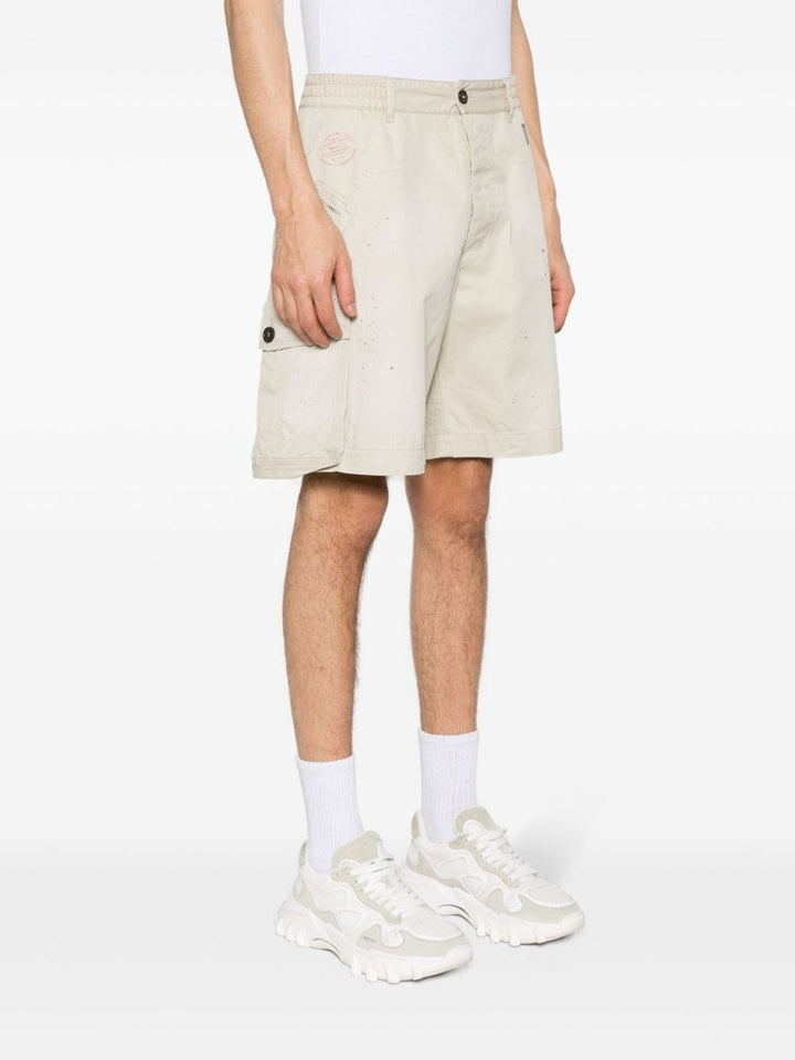 paint splatter-detail cargo shorts-3
