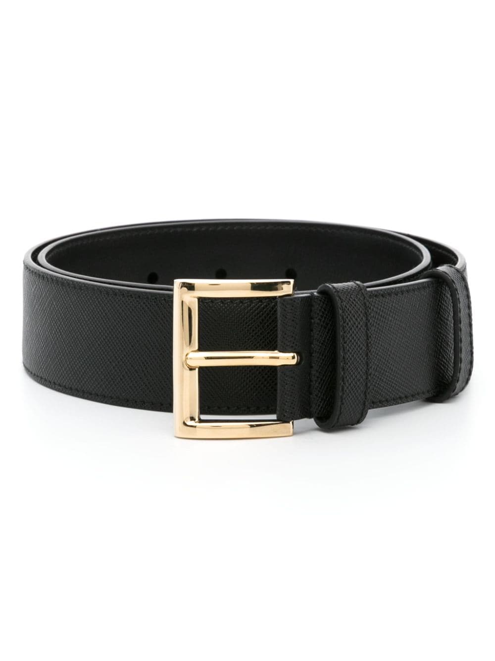 logo-plaque leather belt-0