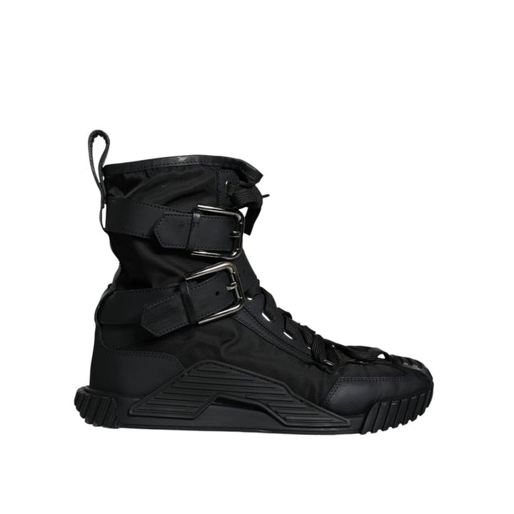 Dolce & Gabbana Black Nylon Lace-Up Boots