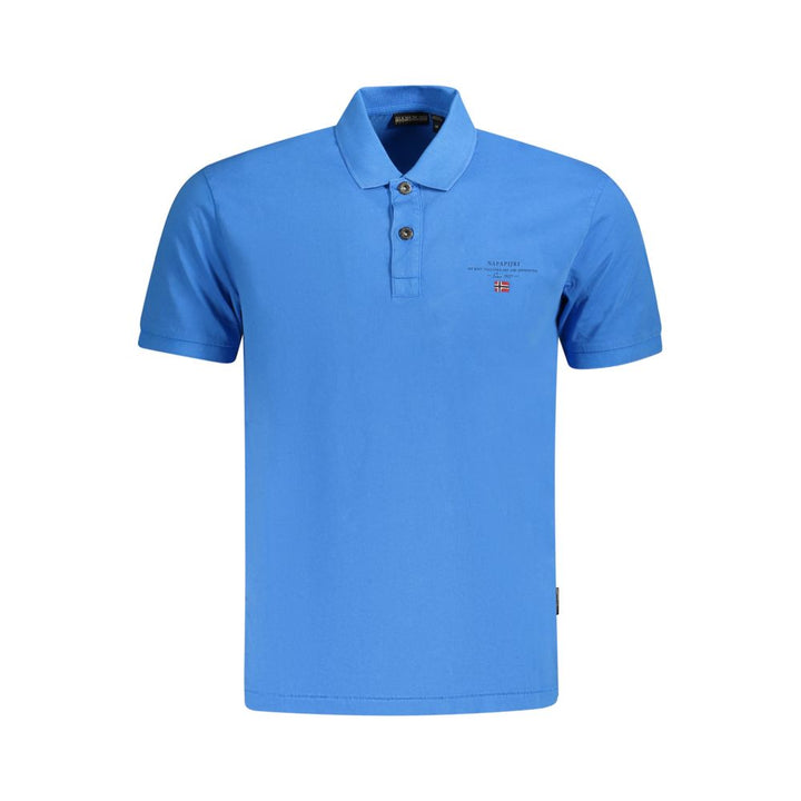 Blue Cotton Polo Shirt