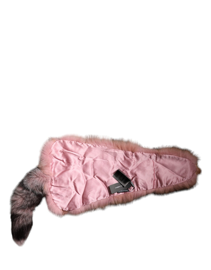 Pink Frost Fox Fur Neck Warmer Winter Scarf