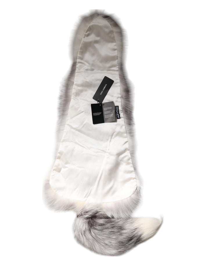 White Fox Fur Neck Wrap Warmer Winter Scarf