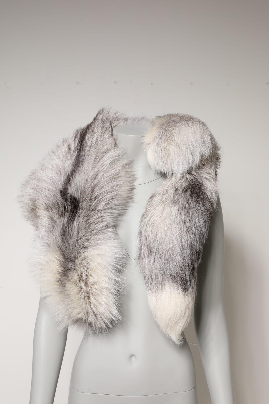 White Fox Fur Neck Wrap Warmer Winter Scarf