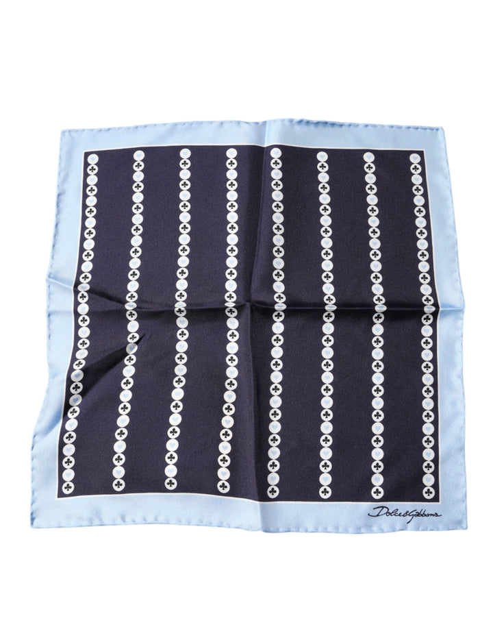 Blue Heart Spade Silk Handkerchief Scarf