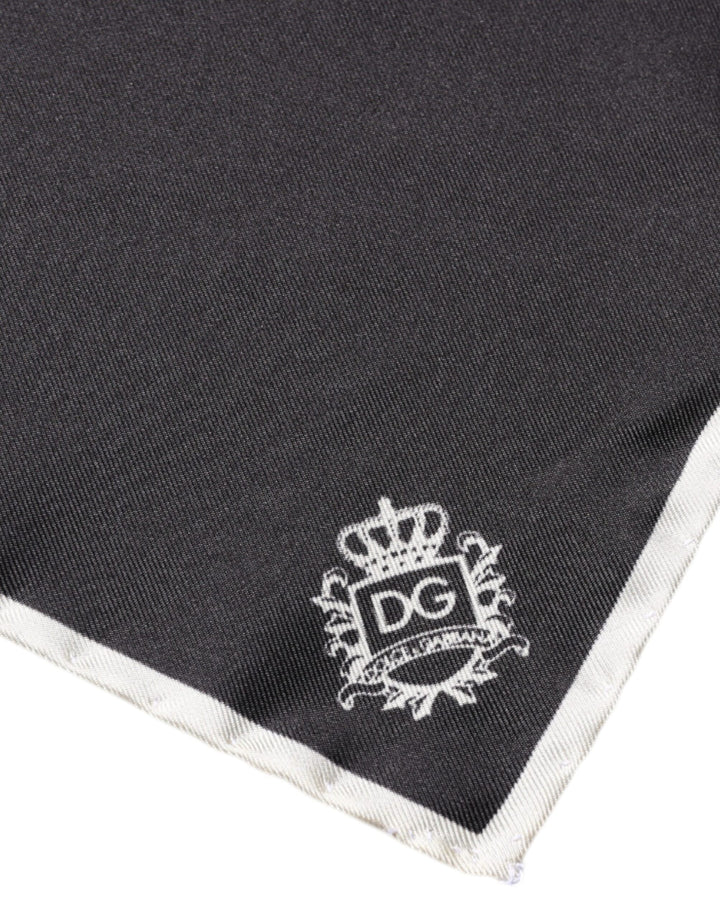 Black Crown Logo Square Handkerchief Scarf