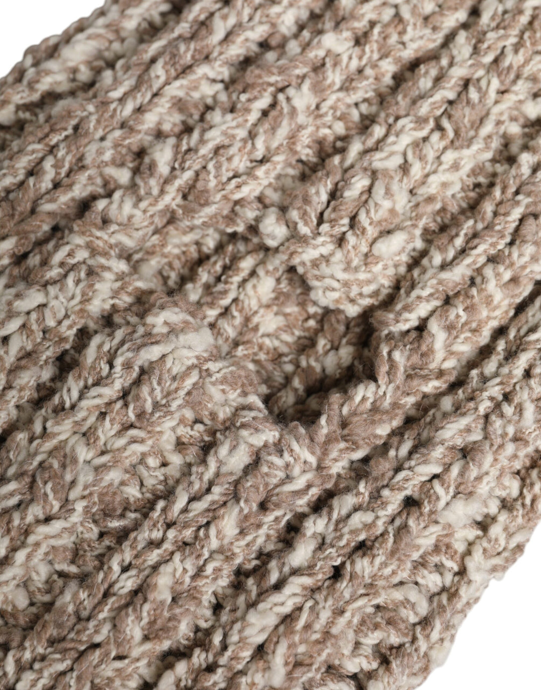 Beige Wool Knitted Ski Mask Balaclava Hat