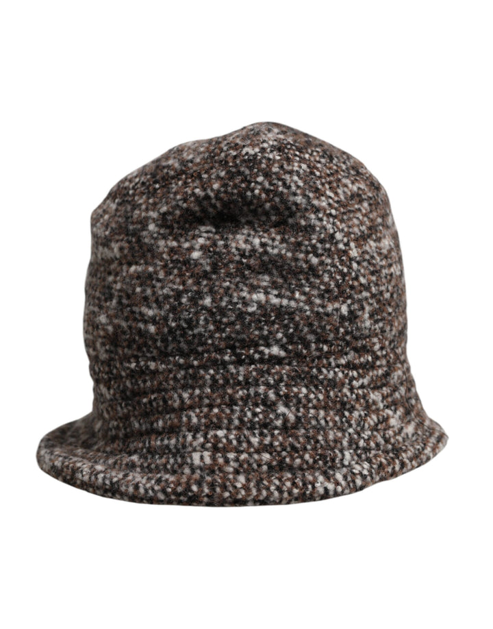 Brown Alpaca Wool Woven Bucket Hat