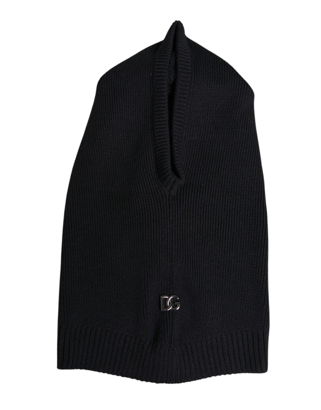 Black Wool Whole Head Wrap Balaclava Hat