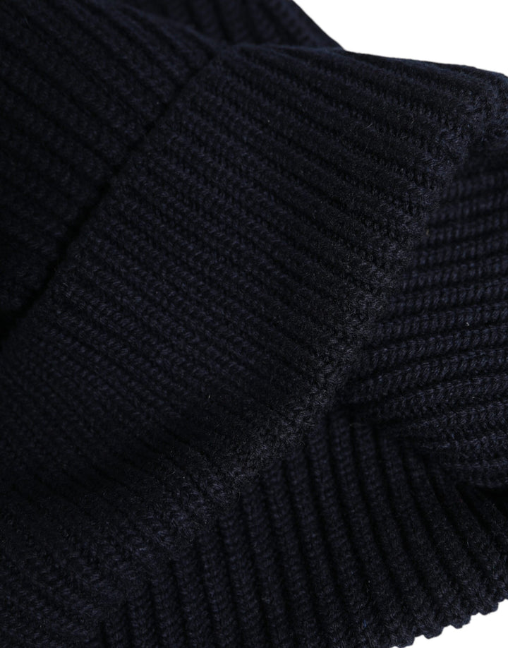 Black Cashmere Knitted Winter Beanie Hat