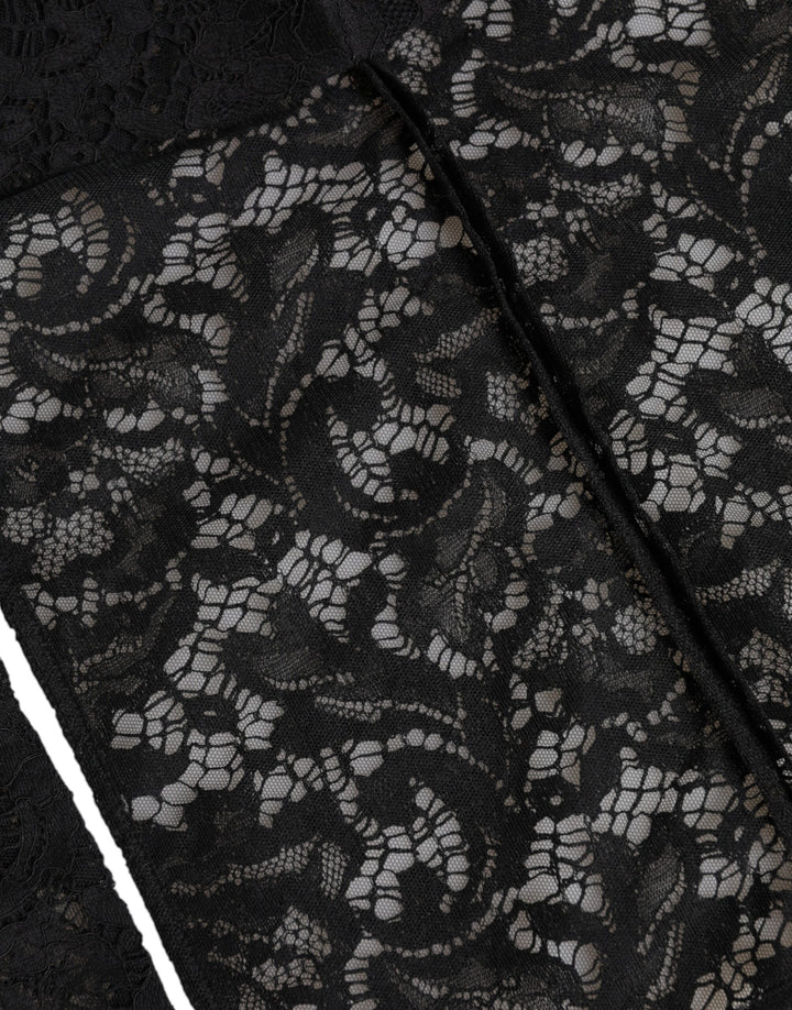 Black Floral Lace Whole Head Wrap Hat