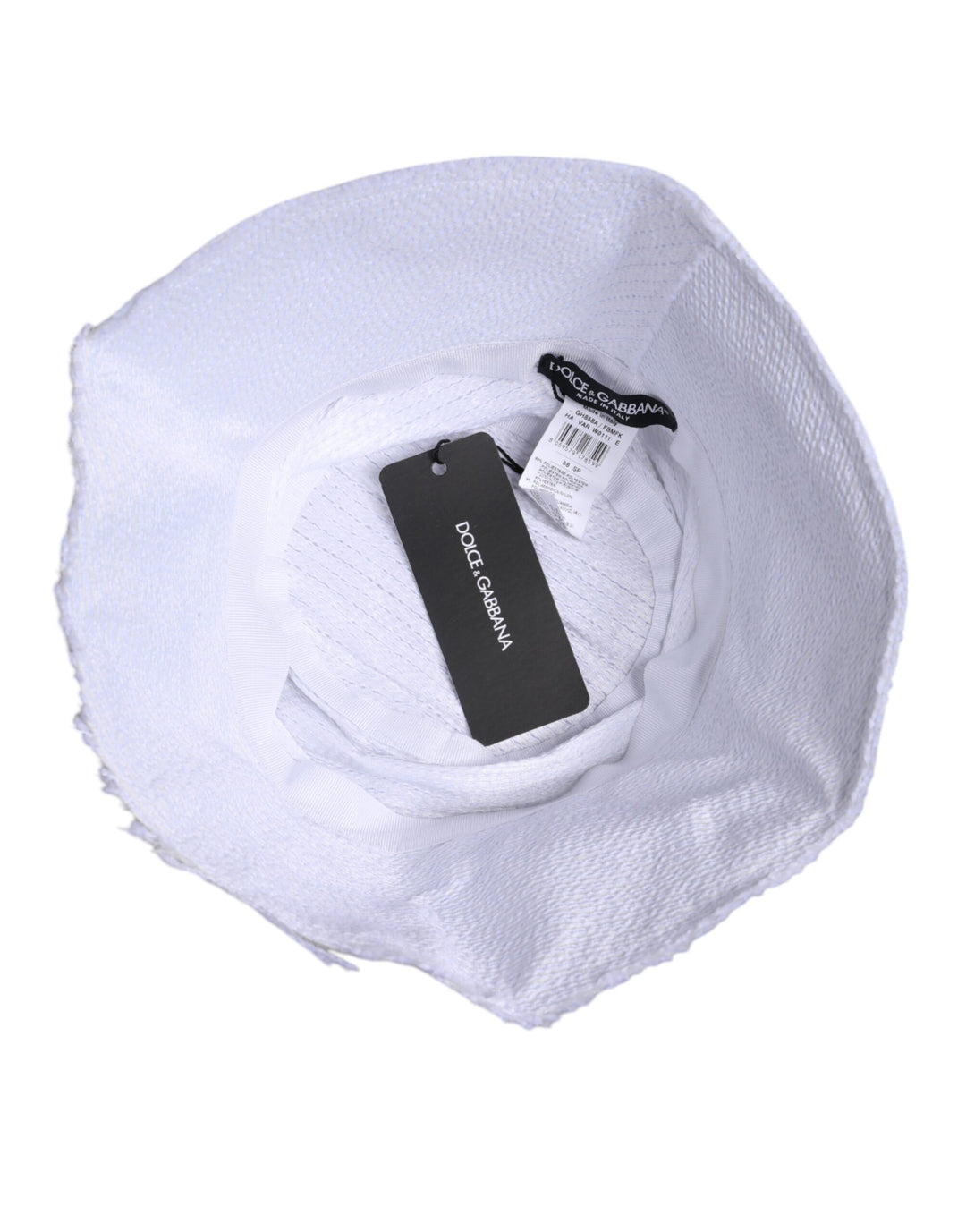 White Polyester Wide Brim Bucket Hat