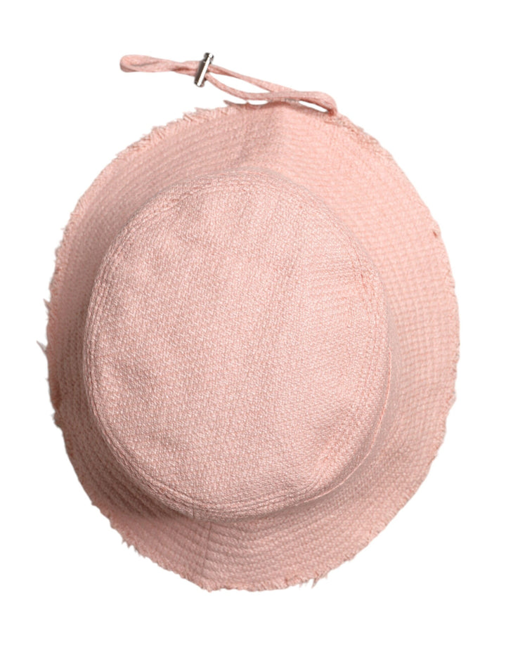 Pink Cotton Wide Brim Bucket Hat
