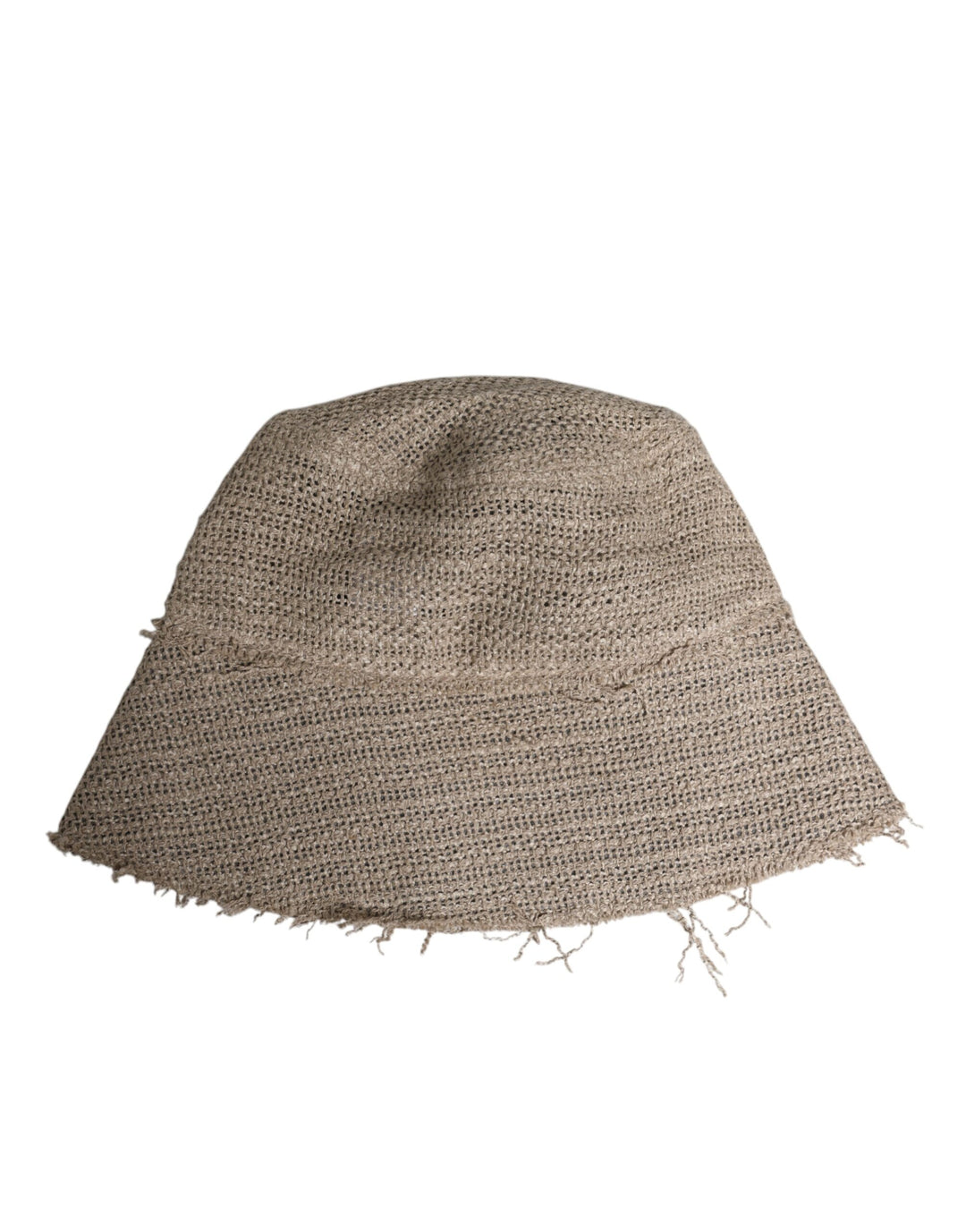 Beige Linen Wide Brim Bucket Hat