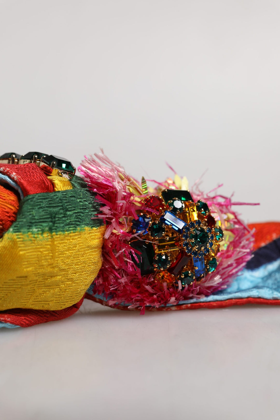Dolce & Gabbana Multicolor Floral Crystal Embellished Diadem Headband